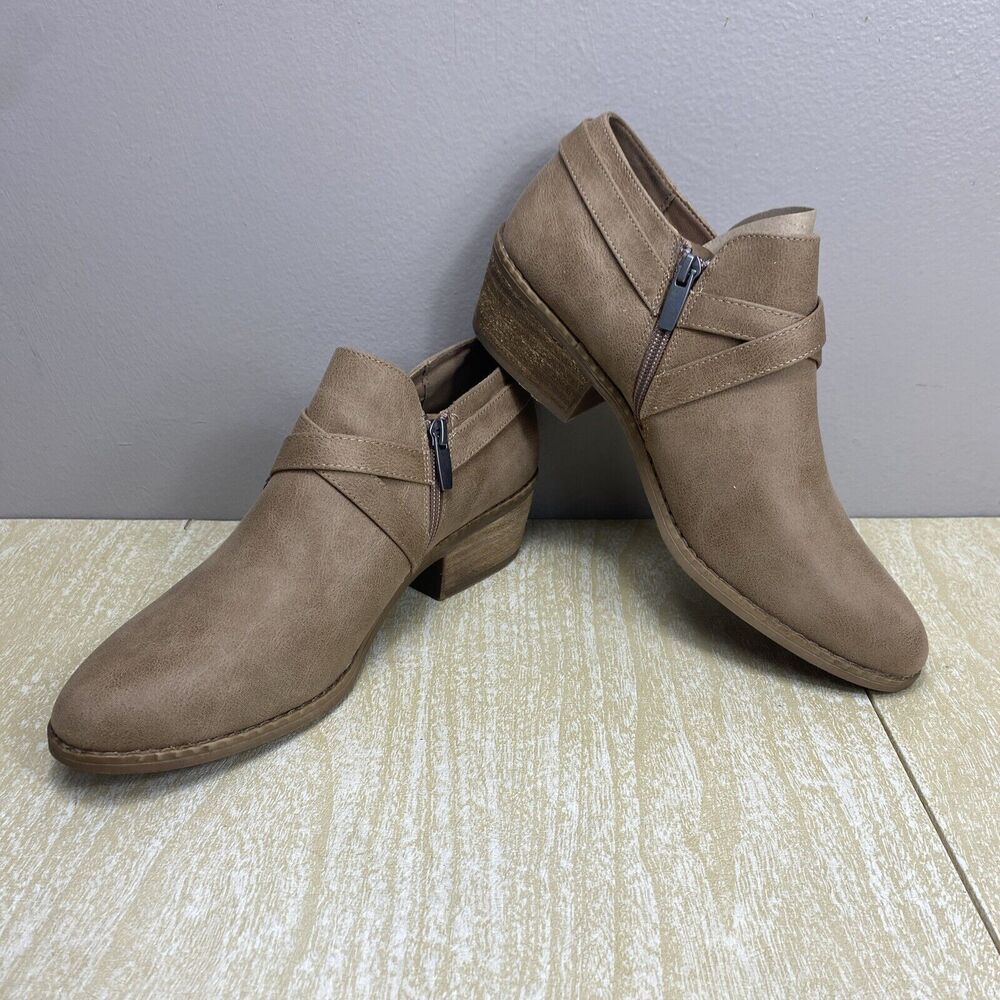 Xappeal Ankle Bootie Cassidy Women’s Size 10 106071 Taupe Zipper & Buckles